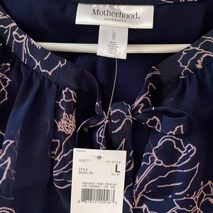 Motherhood Maternity Tiered Floral Dress in Navy & Pink
